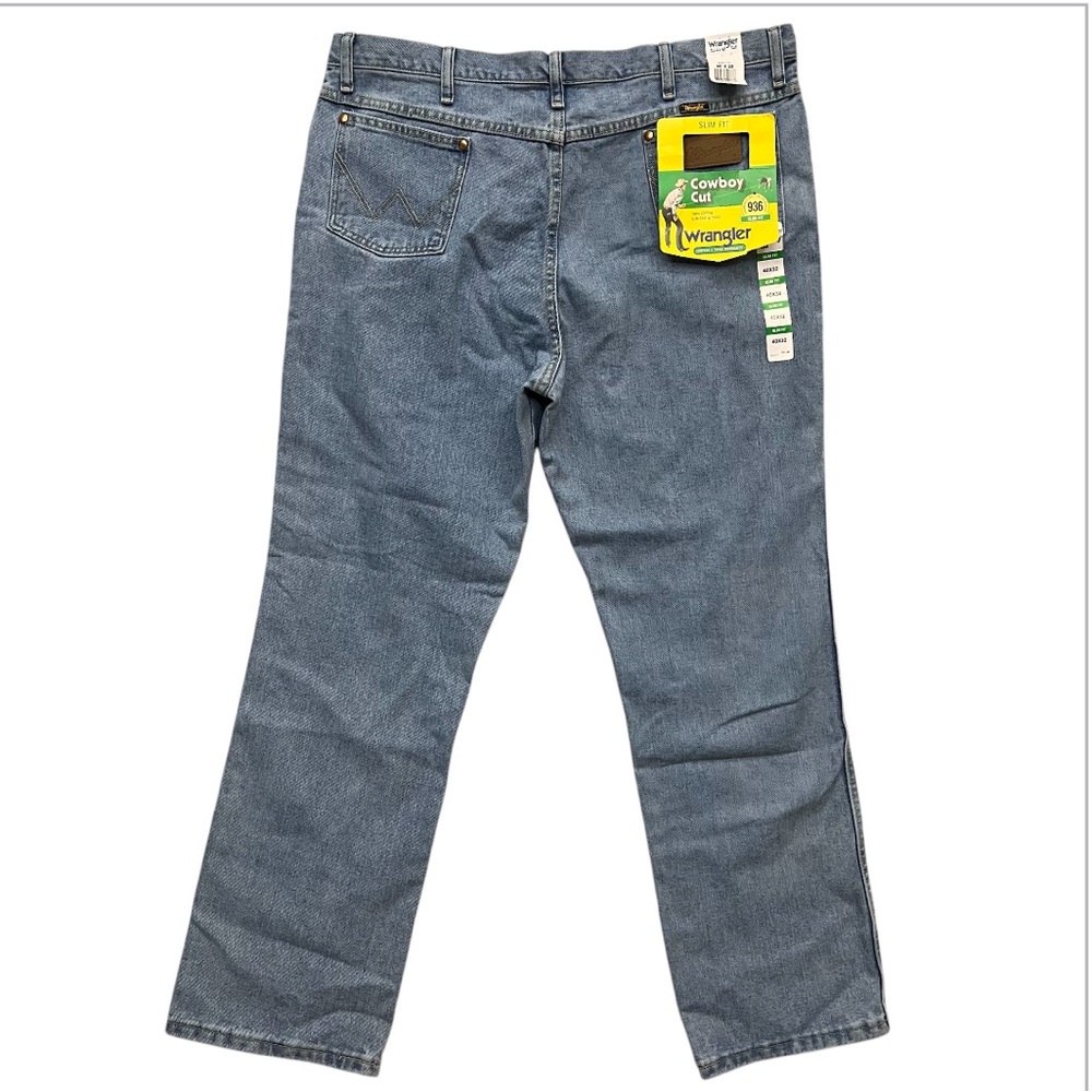 Wrangler Cowboy Cut Slim Fit 936ATW Blue Jeans Size 40x32 New